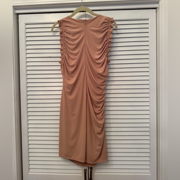Zara SHORT RUFFLED DRESS XL | BEIGE-PINK - Picture 4 of 4